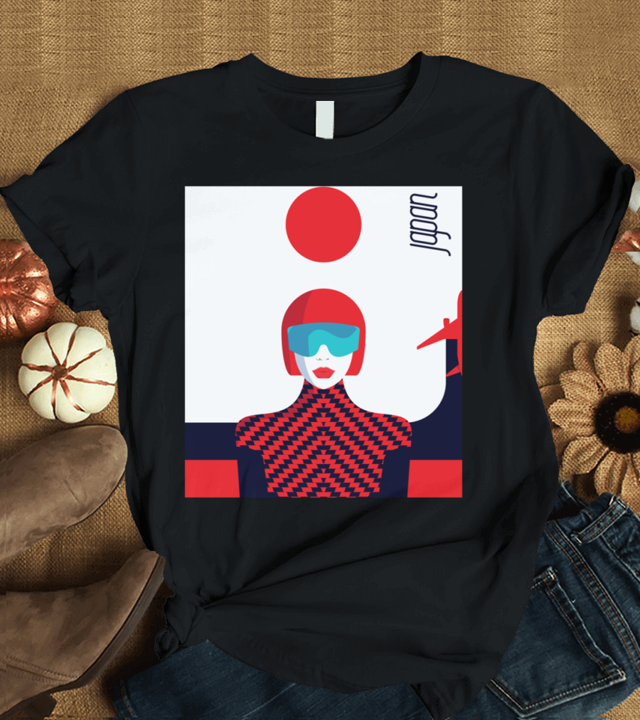 Japan Stylish Journey Modern Red and Blue Fashion Aesthetics T-Shirt