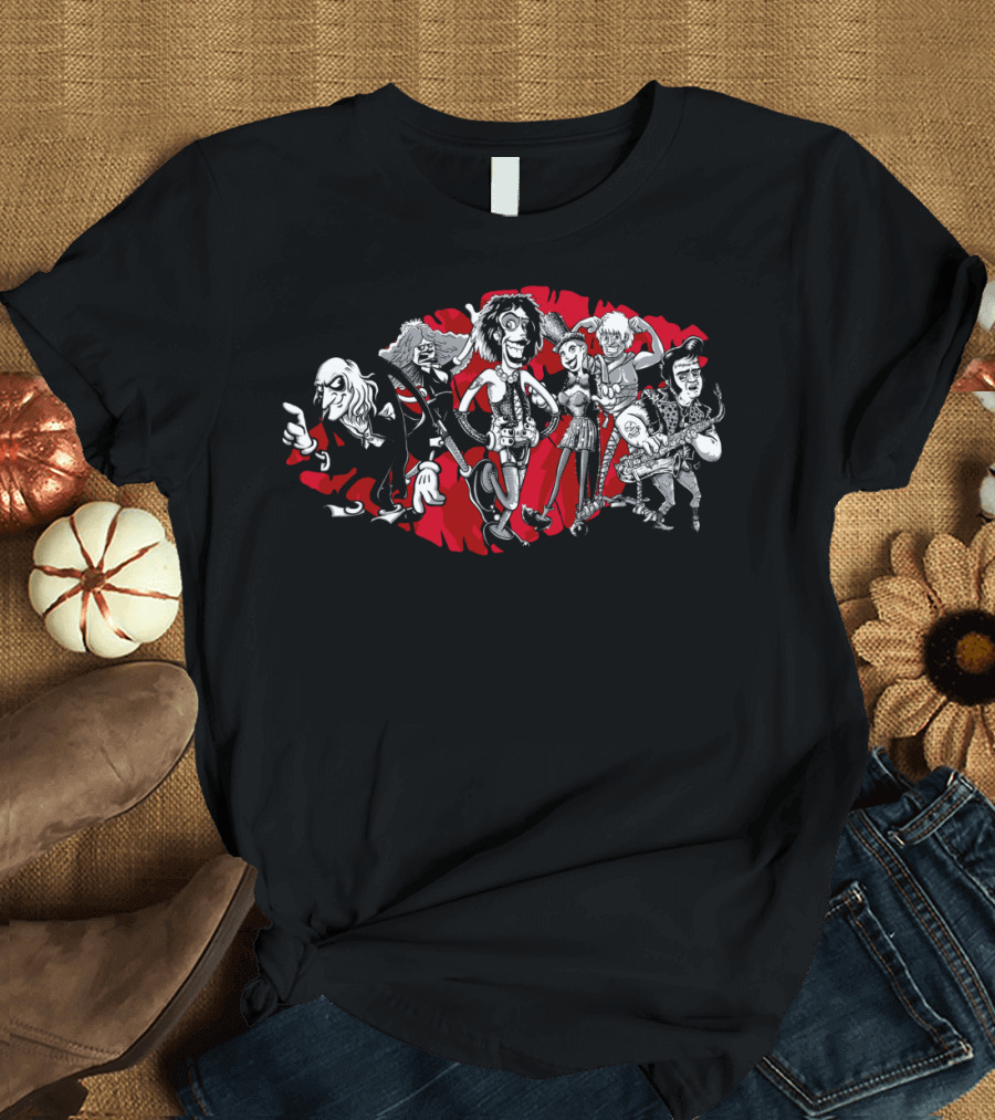 Rocky Horror Picture Show Cartoon Characters Ensemble T-Shirt