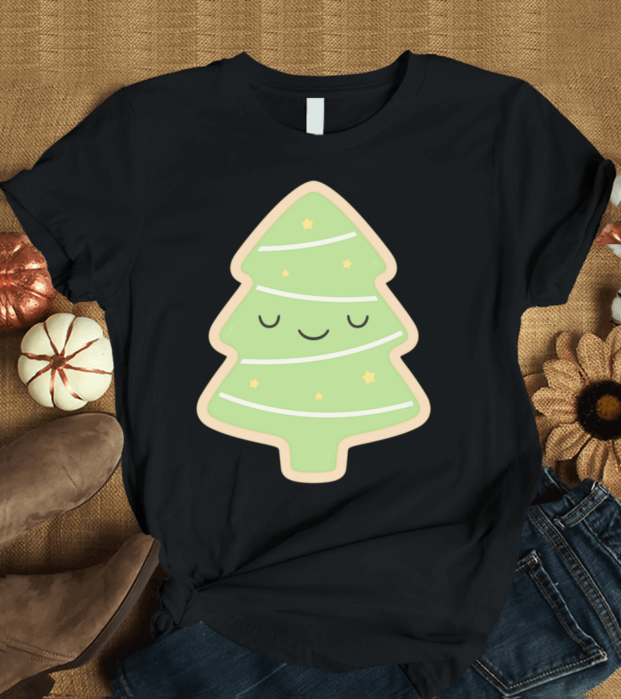 Happy Holidays Cute Christmas Tree Cookie T-Shirt