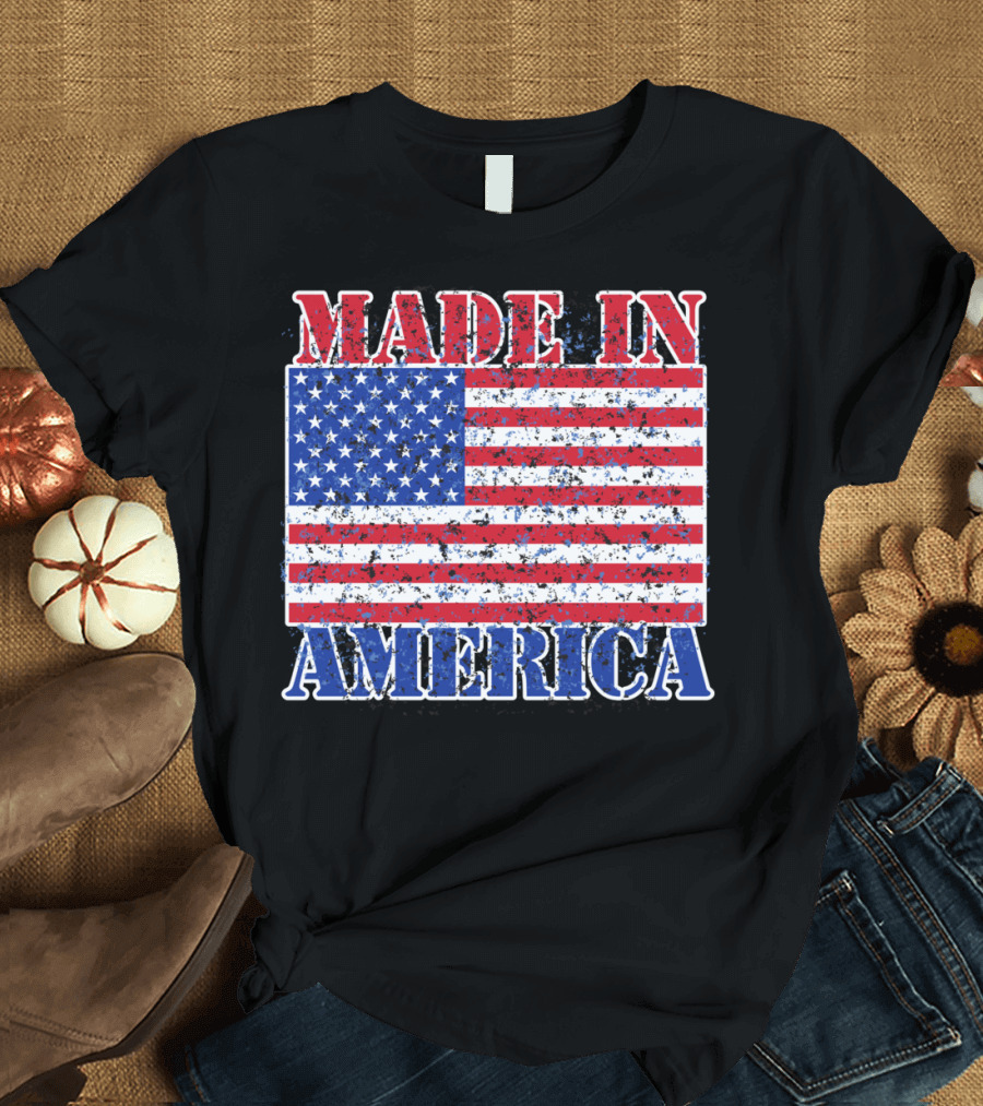 MADE IN AMERICA American Flag T-Shirt