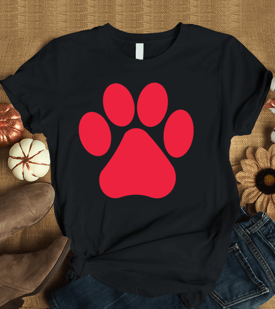 Pet Paw Red Paw Prints T-Shirt