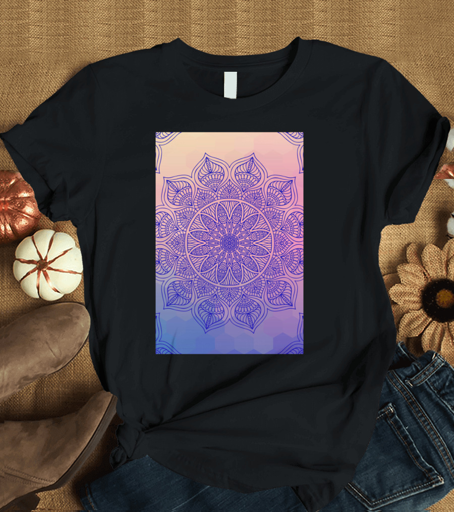 Mild Mandala Purple and Pink Intricate T-Shirt