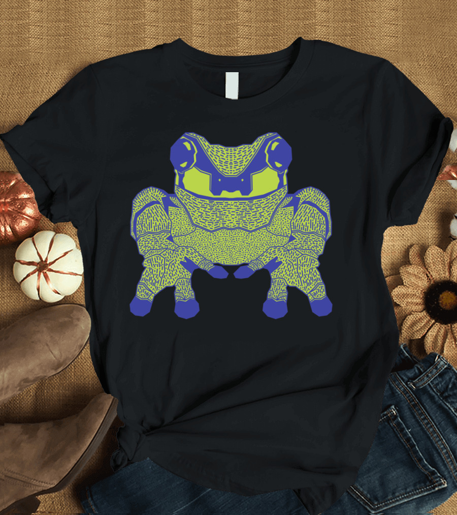 Milk Frog Blue and Lime T-Shirt