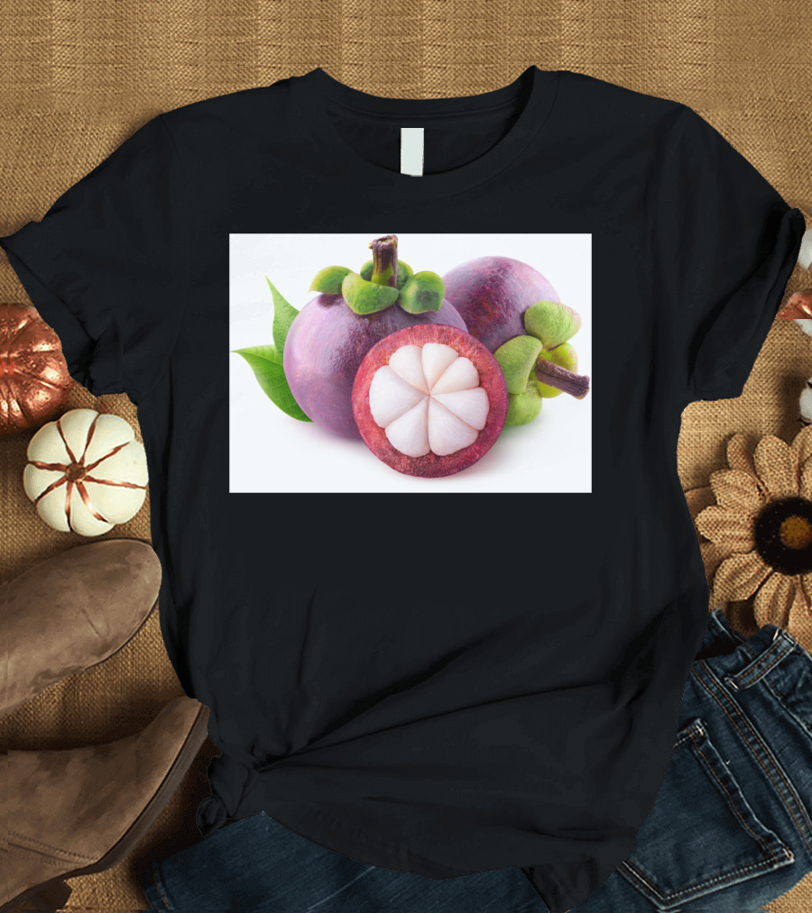Purple Mangosteens Botanical Fruit Trio T-Shirt