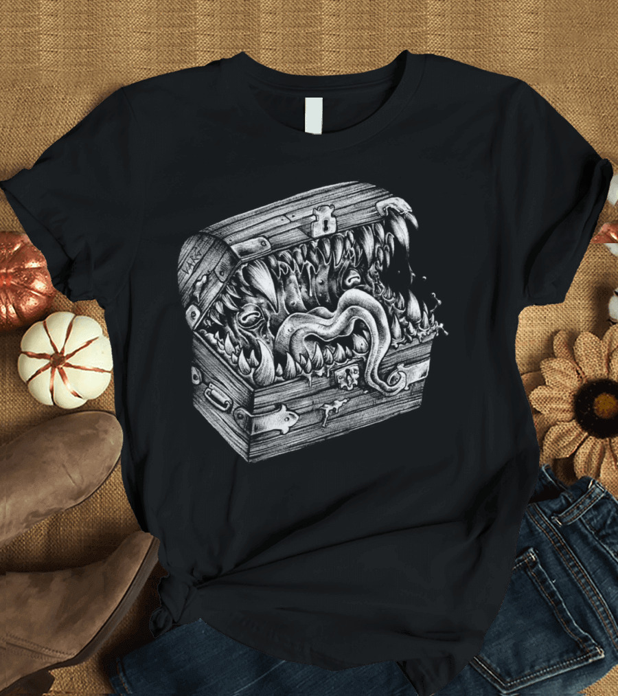 Mimic Monster Chest with Sharp Teeth and Tongue T-Shirt