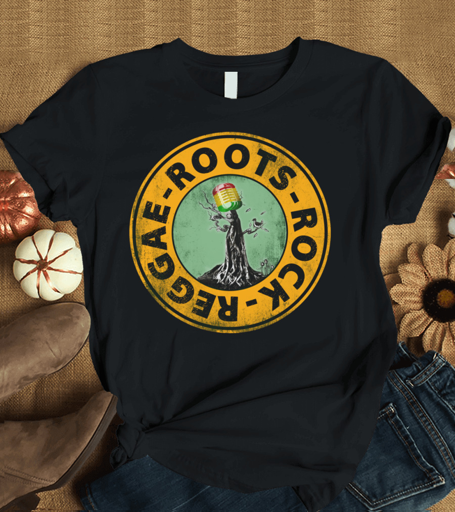 Roots Rock Reggae Microphone Tree T-Shirt