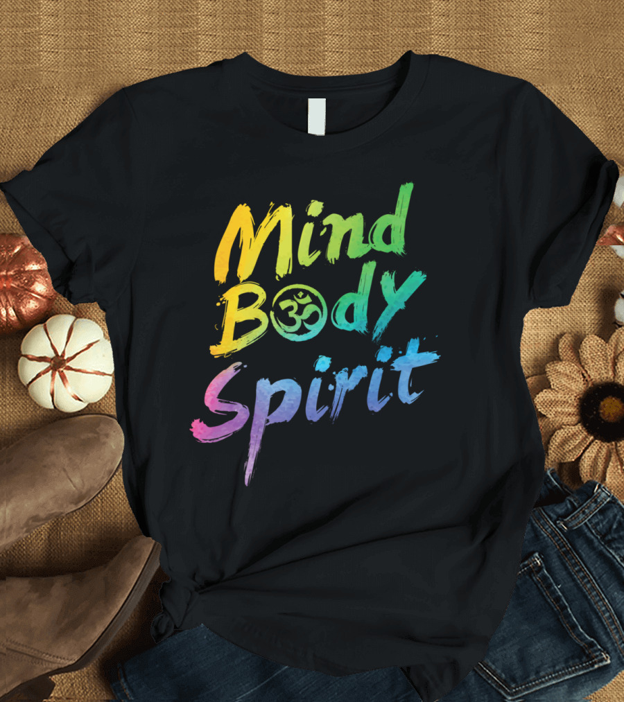 Mind Body Spirit Om Symbol Brushstroke T-Shirt