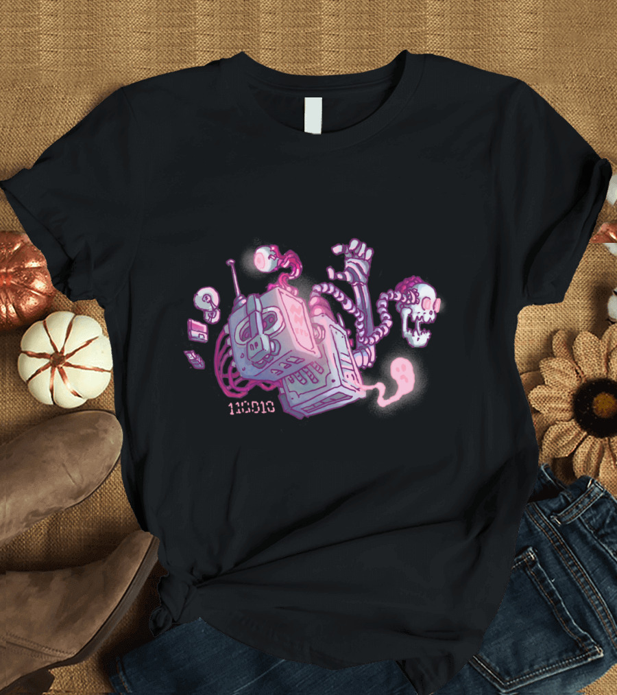 Phantom Drive 100010 Skeleton Computer Retro Tech Ghost T-Shirt