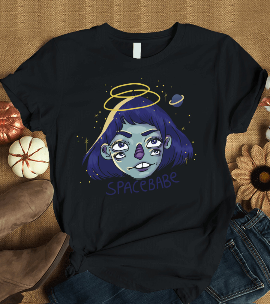 Space Babe Cosmic Halo Triple-Eye Galaxy Girl T-Shirt