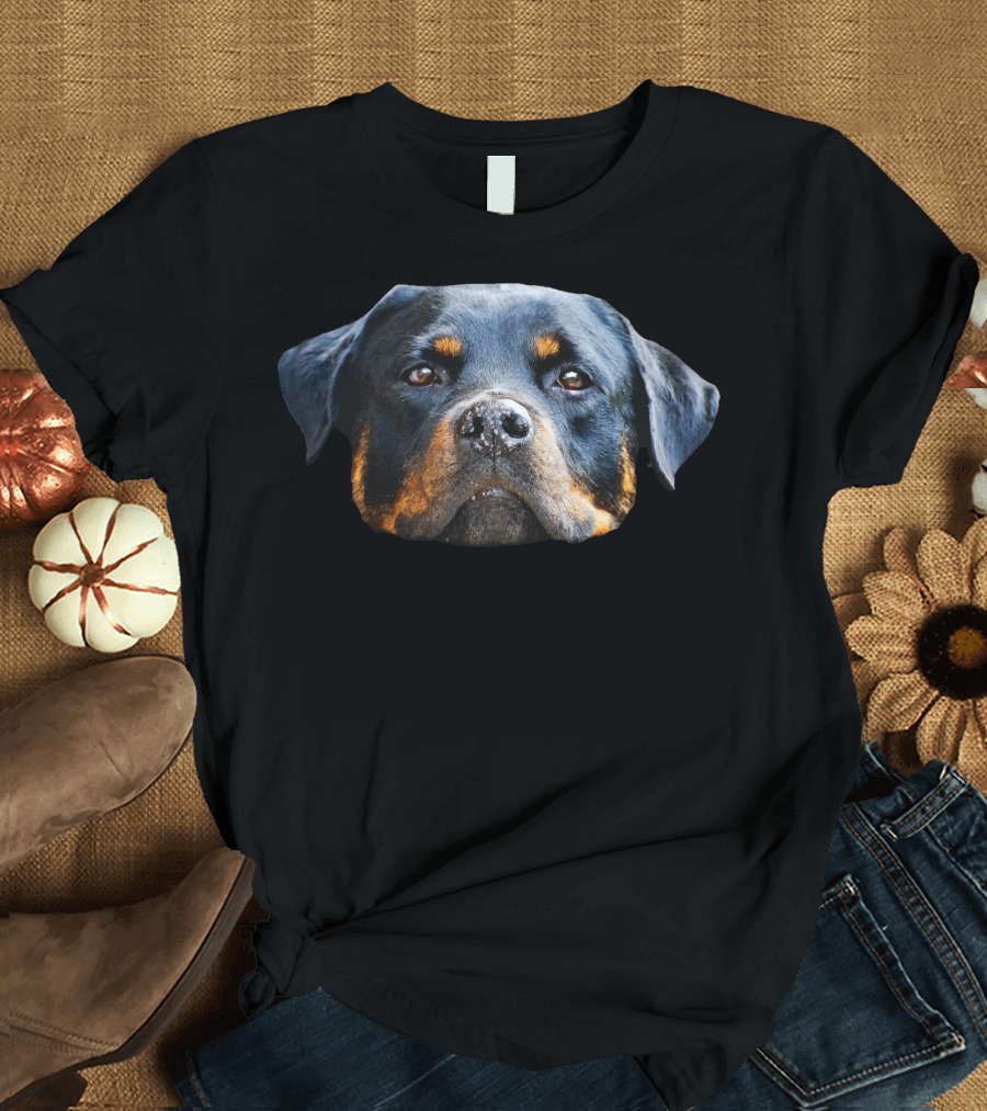 Rottweiler Dog Face Close-Up T-Shirt
