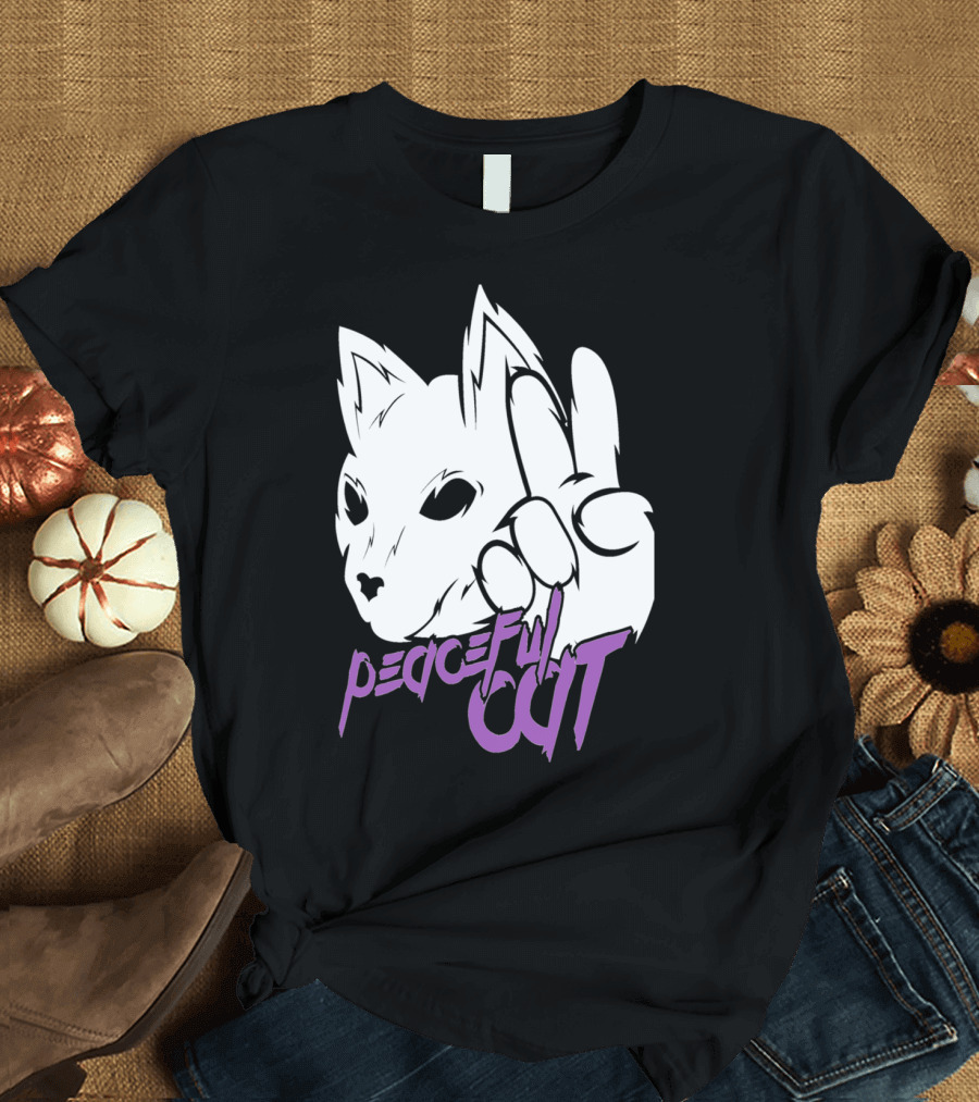 Peaceful Cat Sign T-Shirt