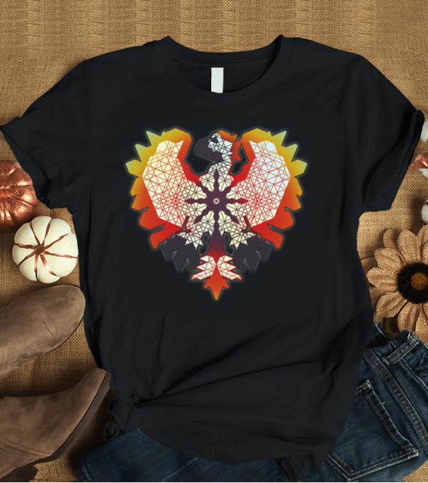 T-Shirt: Eagle Geometric Symmetrical Art with Fiery Gradient T-Shirt Eagle Geometric Symmetrical Art with Fiery Gradient T-Shirt