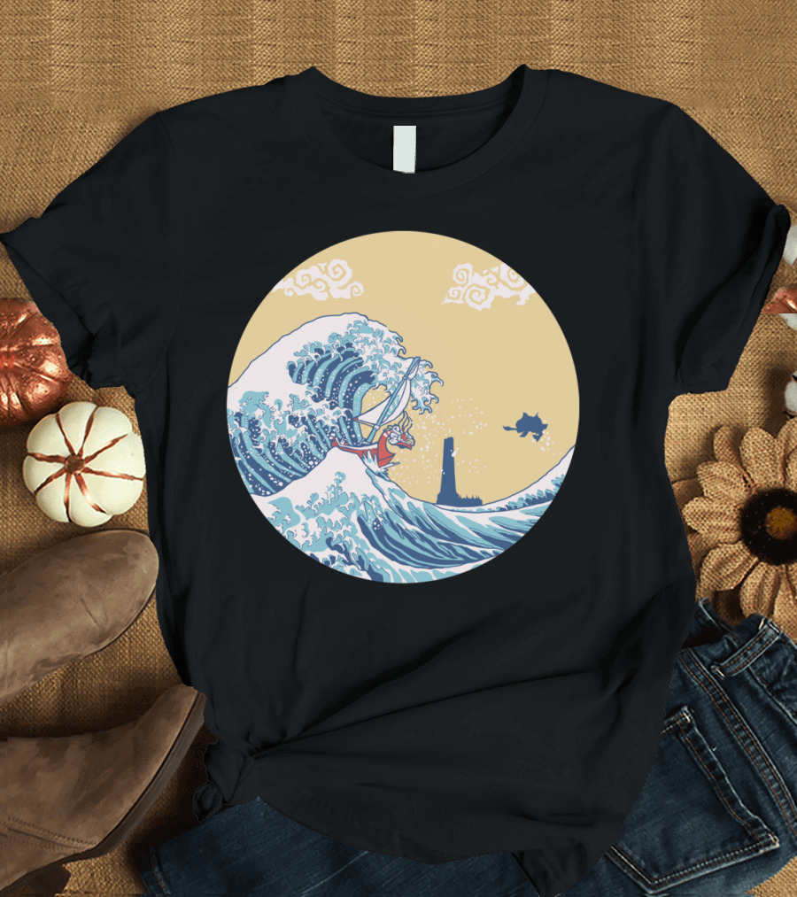 The Great Sea Adventure Wave Sailboat and Lighthouse T-Shirt