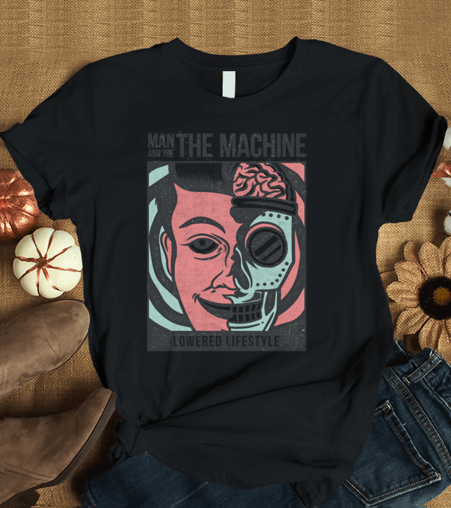 Human and Robot Fusion Man and the Machine Brain Integration T-Shirt