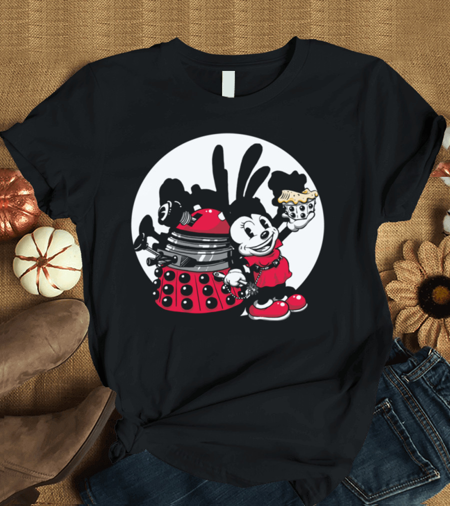 Clara Oswald Dalek Cupcake Oswald the Lucky Rabbit Mashup T-Shirt