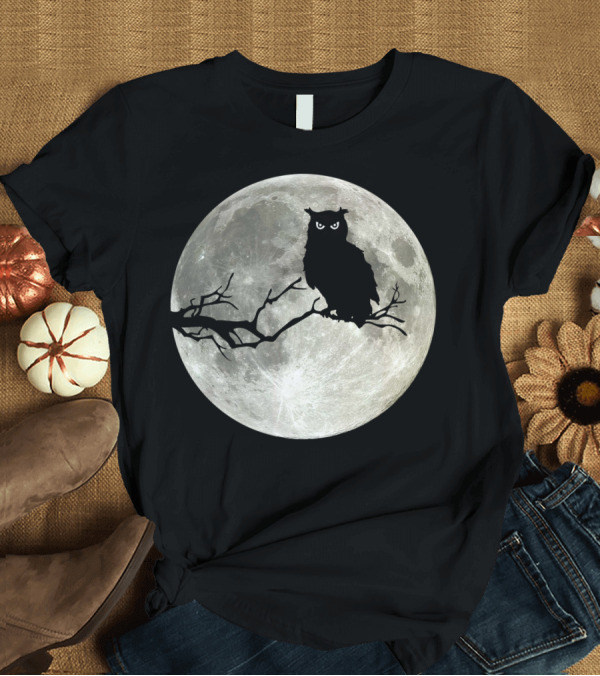 T-Shirt: The Owl Silhouette Against The Full Moon T-Shirt The Owl Silhouette Against The Full Moon T-Shirt