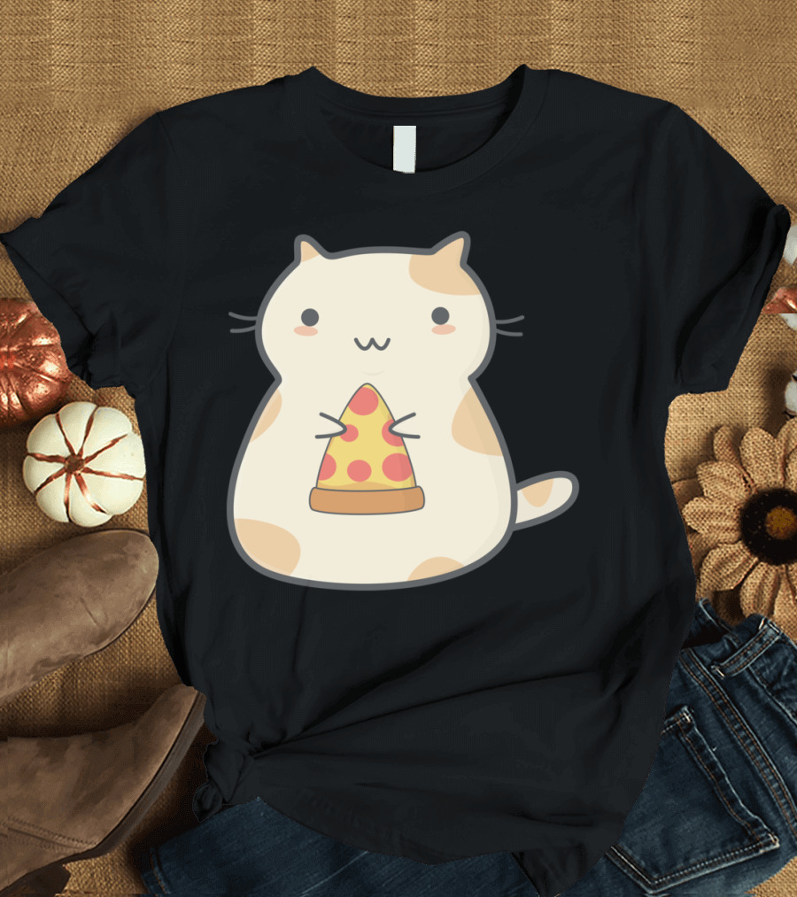 Kawaii Pizza Cat Cute Cartoon T-Shirt