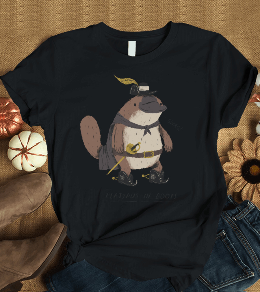 Platypus in Boots Swashbuckler Style with Swagger T-Shirt