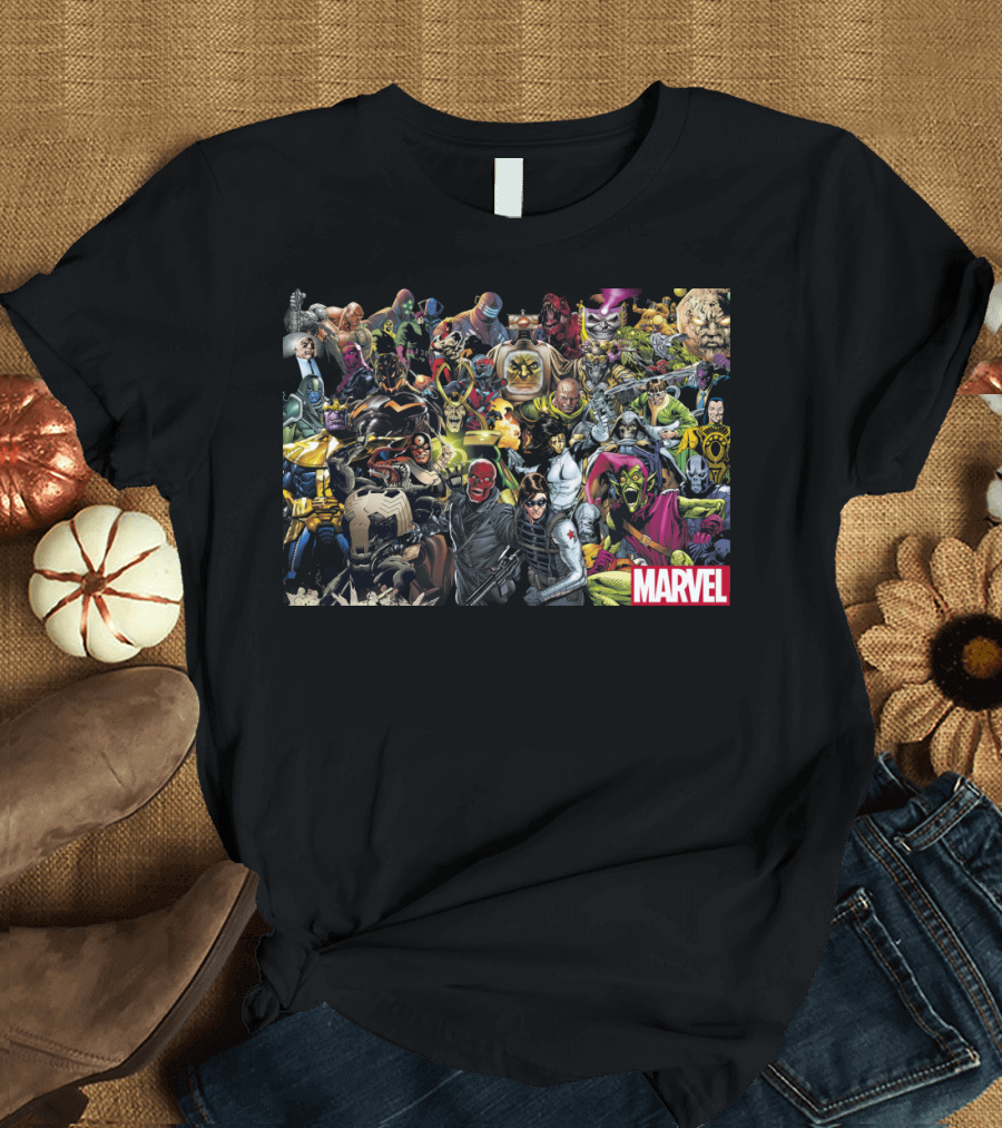 Marvel Villains Collection Featuring Iconic Comic Book Characters T-Shirt