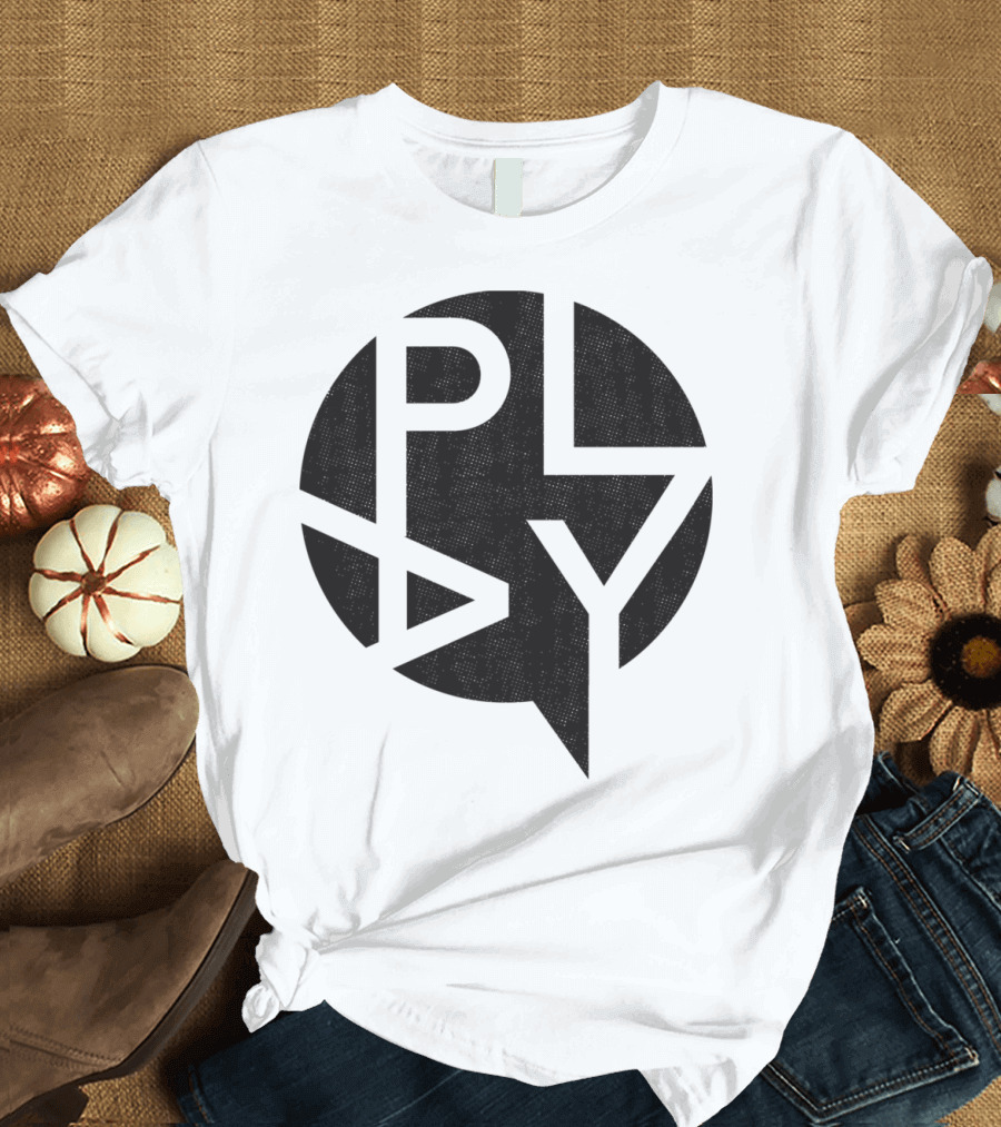 Play Speak Bold Typography Circle T-Shirt