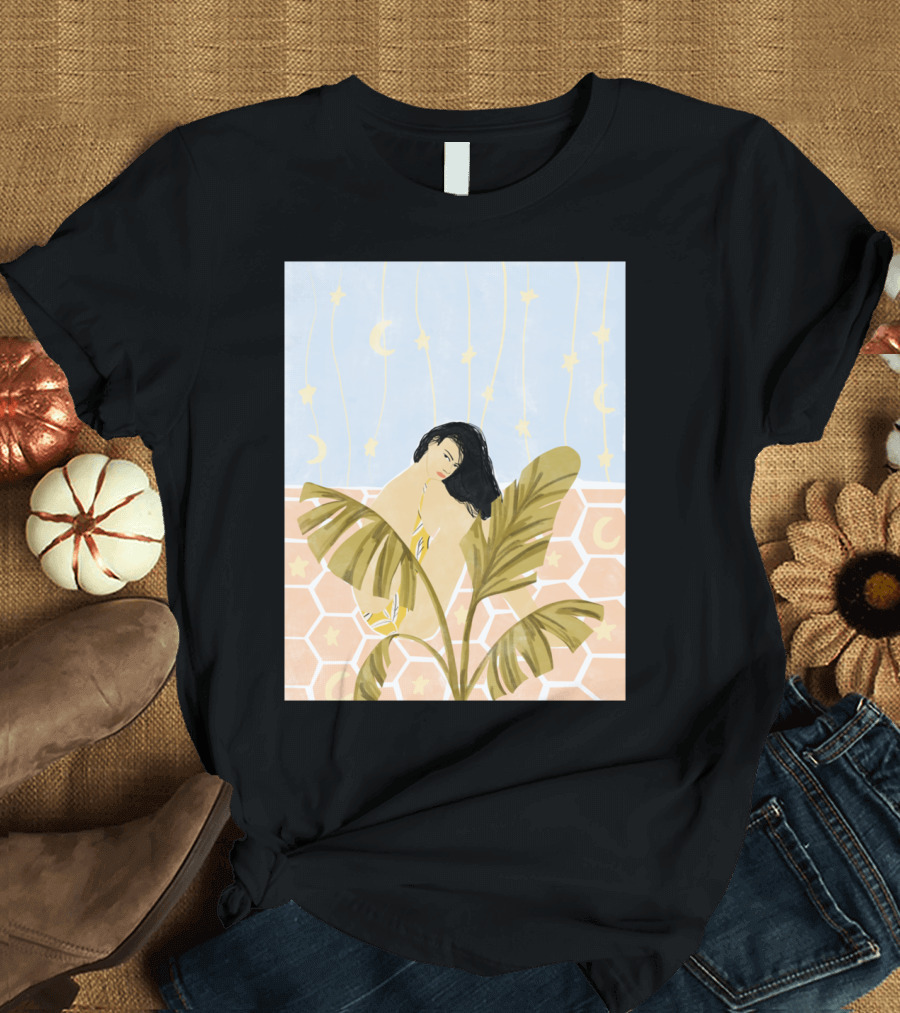 Moon and Stars Palms Honeycomb Sky T-Shirt
