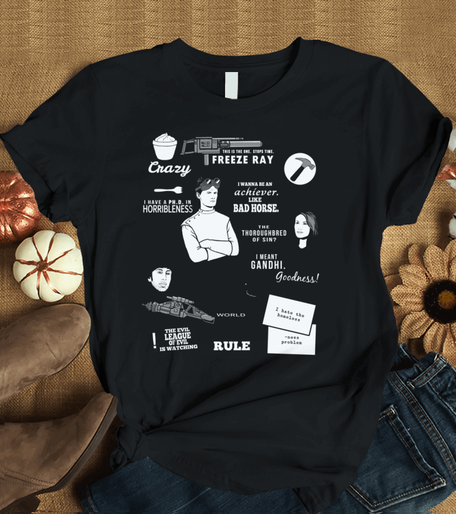 Dr. Horrible's Sing-Along Blog Freeze Ray and Horribleness Quotes and Characters T-Shirt