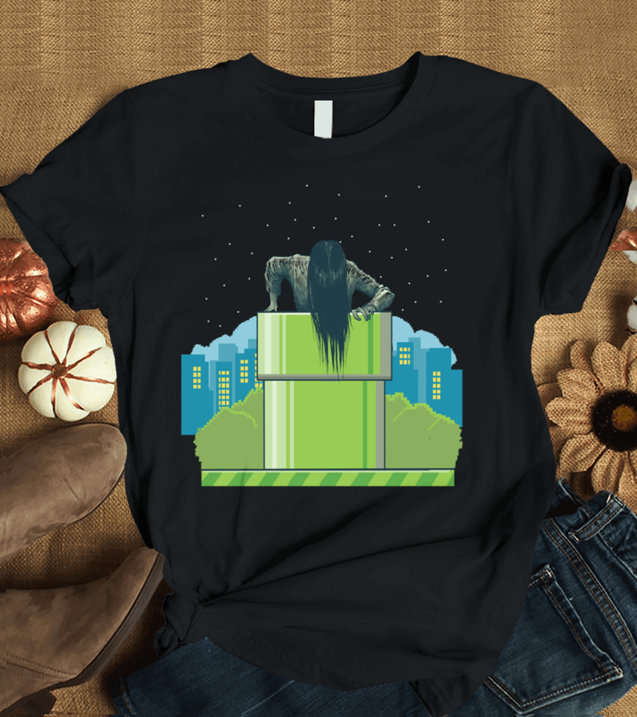 The Wrong Hole Creepy Surprise Green Tube 8-Bit T-Shirt