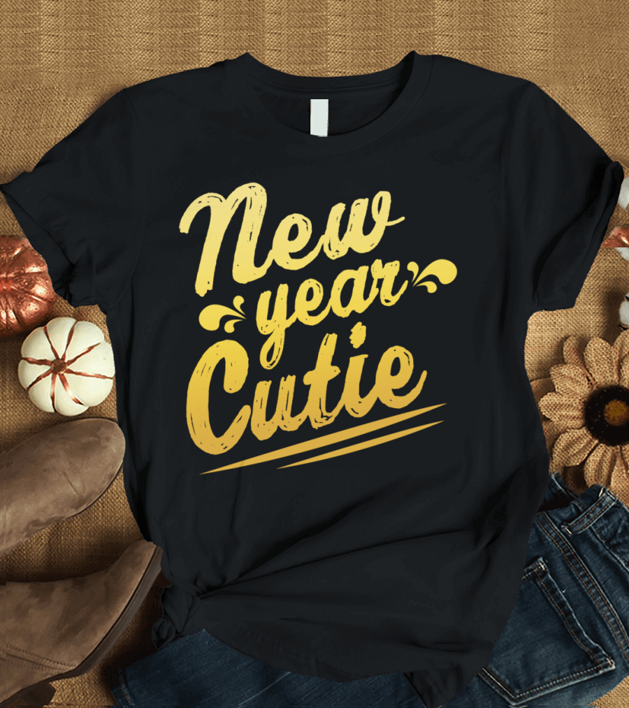New Year Cutie Celebration Vintage Typography T-Shirt