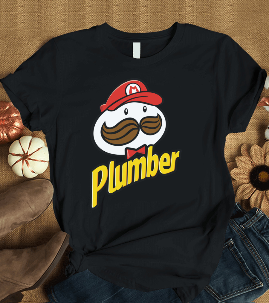 Plumber Moustache Hat M Icon Red Bowtie T-Shirt