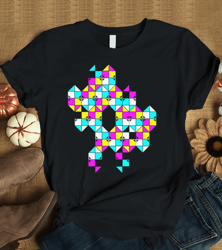 School Of CMYK Geometric Color Grid T-Shirt