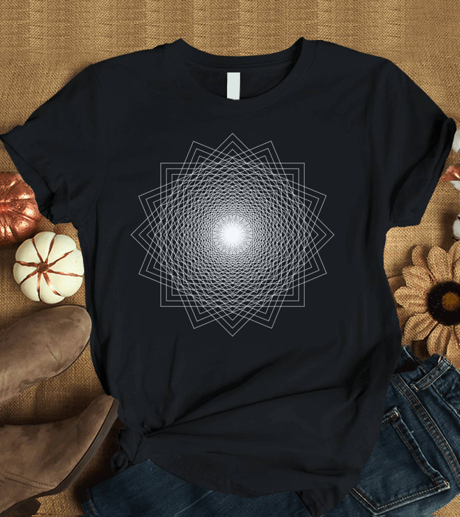 Linear Web Geometric Spiral T-Shirt