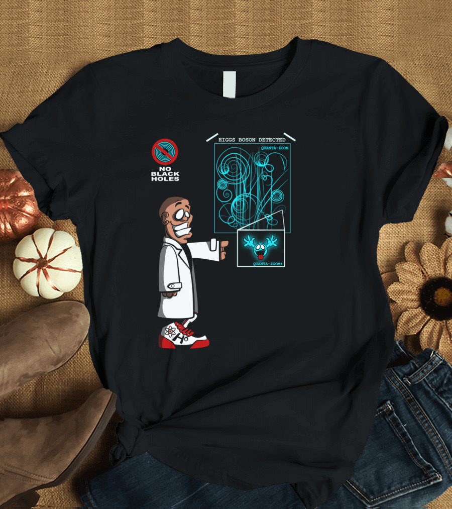 Higgs Boson Detected No Black Holes Scientist Cartoon T-Shirt