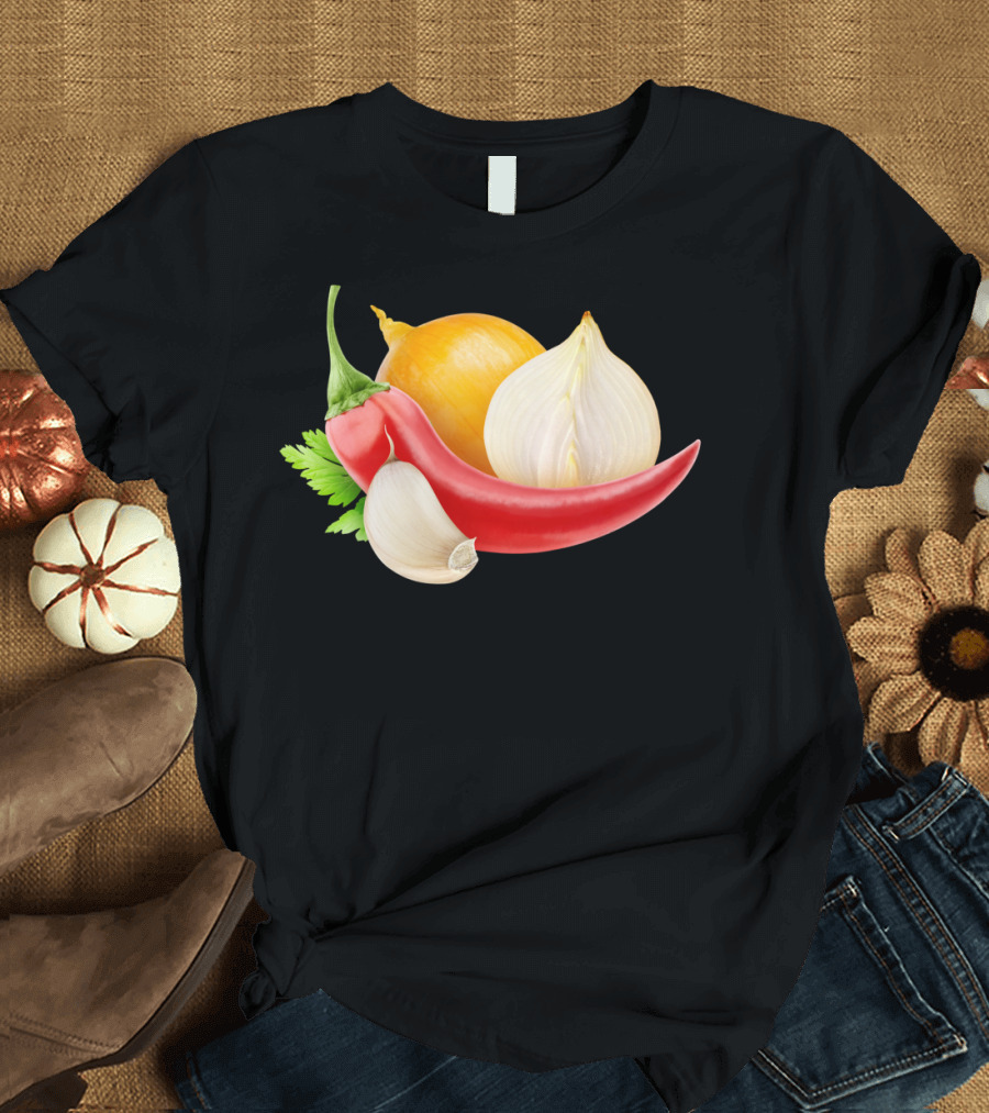 Onions And Peppers With Garlic And Chili Pepper T-Shirt