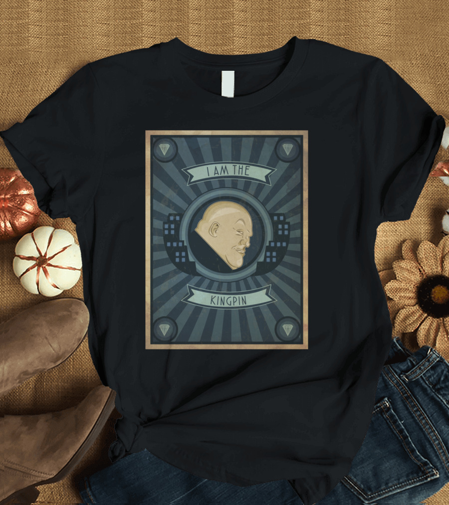 I Am The Kingpin Retro Style Icon with Comic Book Villain Face T-Shirt
