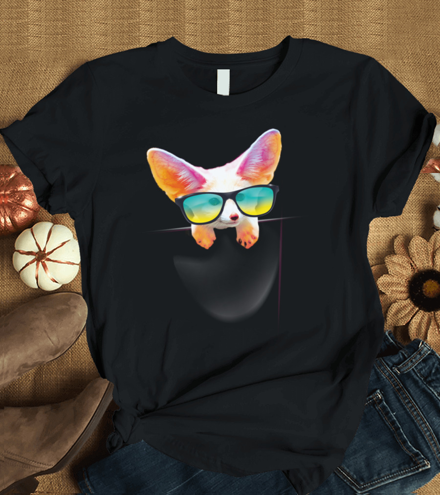 Pocket Foxy Breeze Sunglasses Chill Vibes T-Shirt