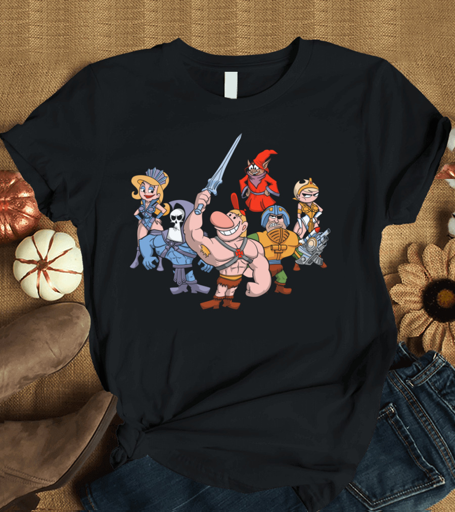 Masters Of The Grimverse Cartoon Characters Parody Superheroes Group Pose T-Shirt