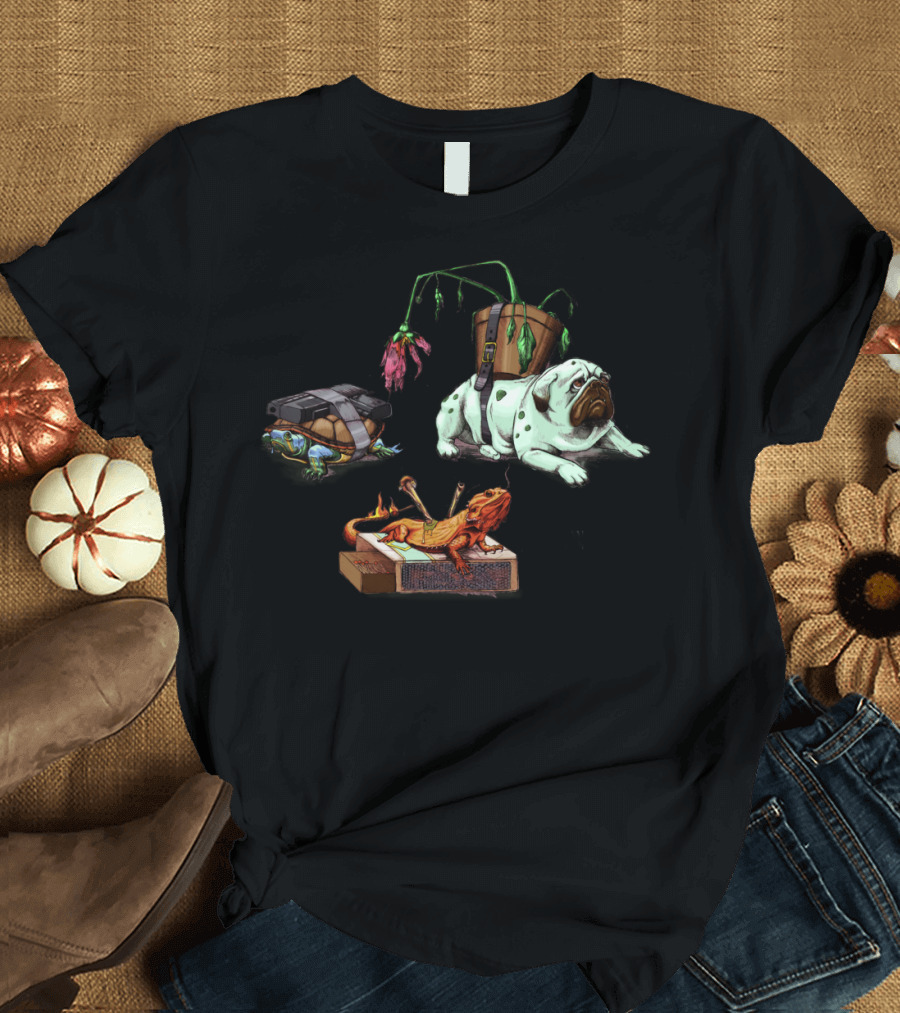 Pocket Pets Turtle Plant Bulldog Lizard T-Shirt