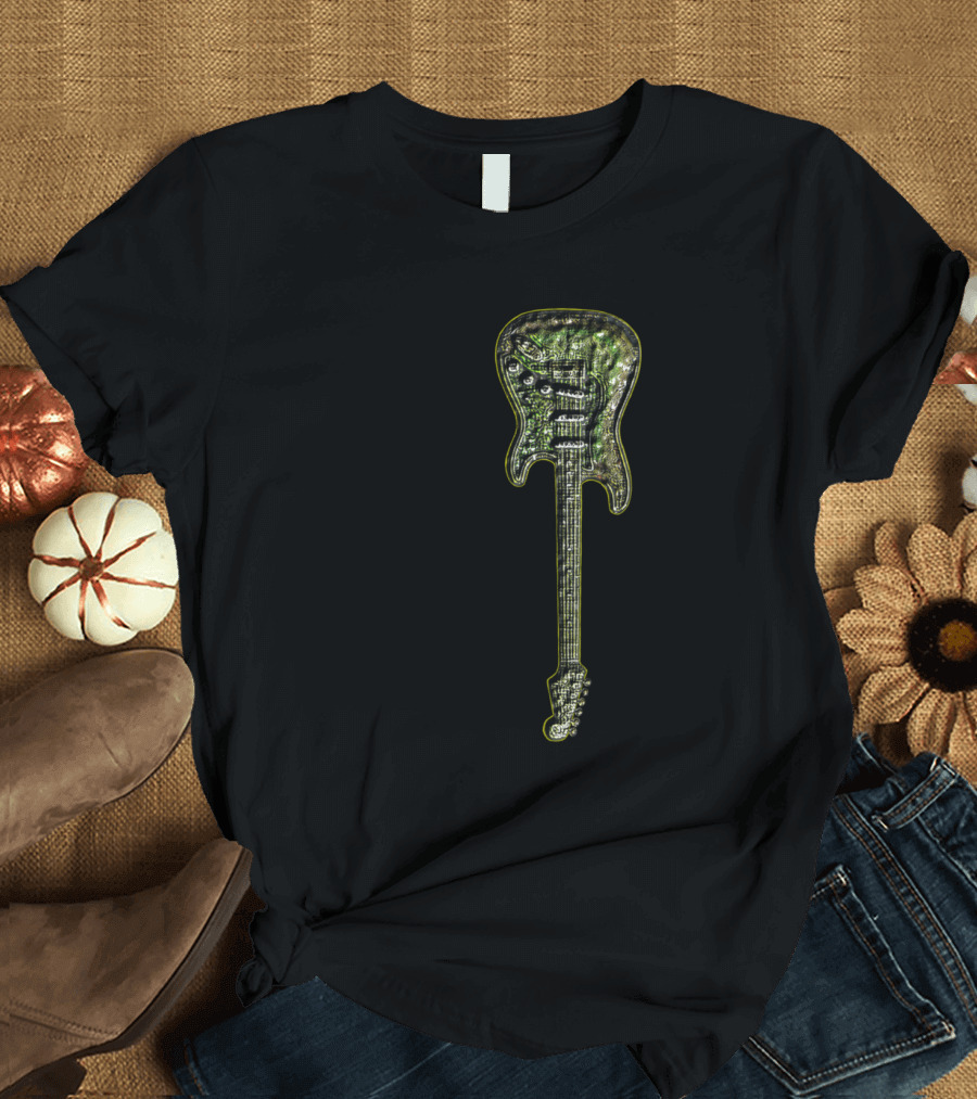 Strat To The Right Neon Electric Guitar T-Shirt