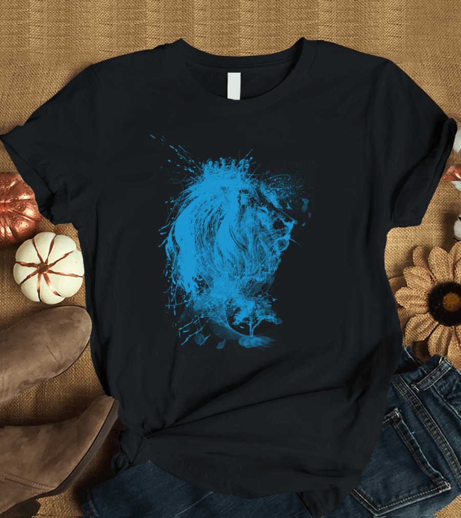 Lionweight Blue Abstract Lion T-Shirt