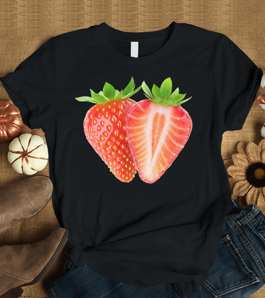 Strawberries Fresh Juicy Red and Sliced T-Shirt