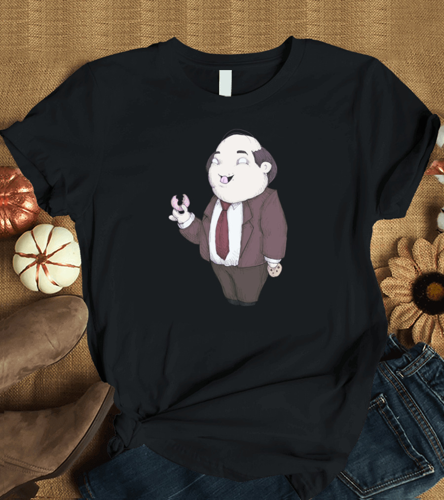 Kevin Cartoon Character Eating Donut and Cookie T-Shirt