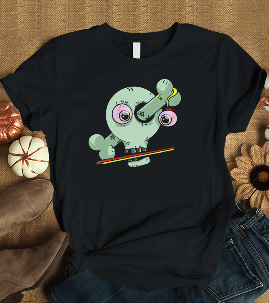I Can't Control My Pupils Zombie Eyeballs Brain Pencil T-Shirt