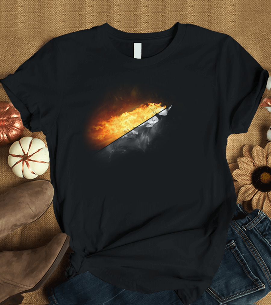 Fiery Charge Flame and Charger Split T-Shirt