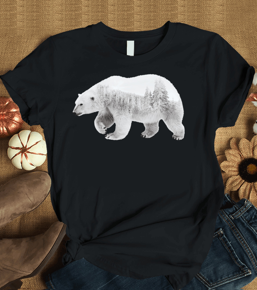 Polar Bear Forest Landscape T-Shirt