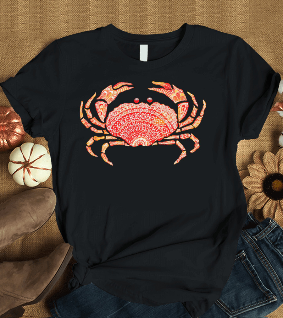 Crabby 1Cre Colorful Mandala Crab T-Shirt