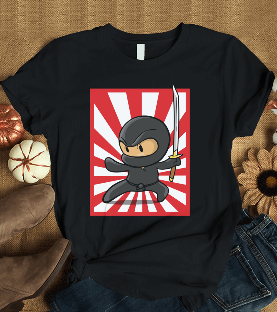 Little Ninja Sunburst Sword Stance T-Shirt