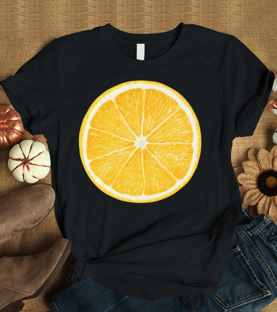 Orange Slice Fruit Detail T-Shirt