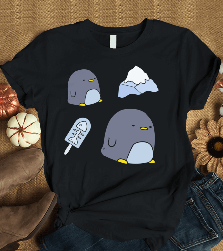 Little Penguin Iceberg and Fish Popsicle T-Shirt