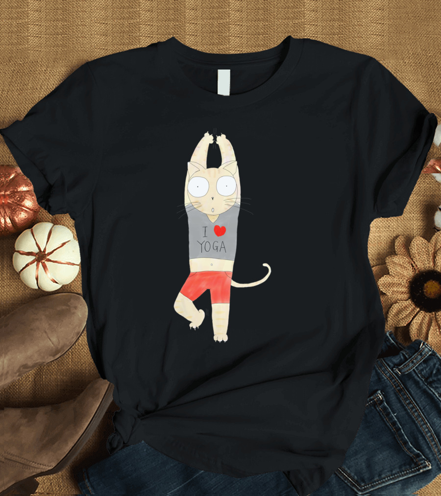 I LOVE YOGA Cat Pose T-Shirt