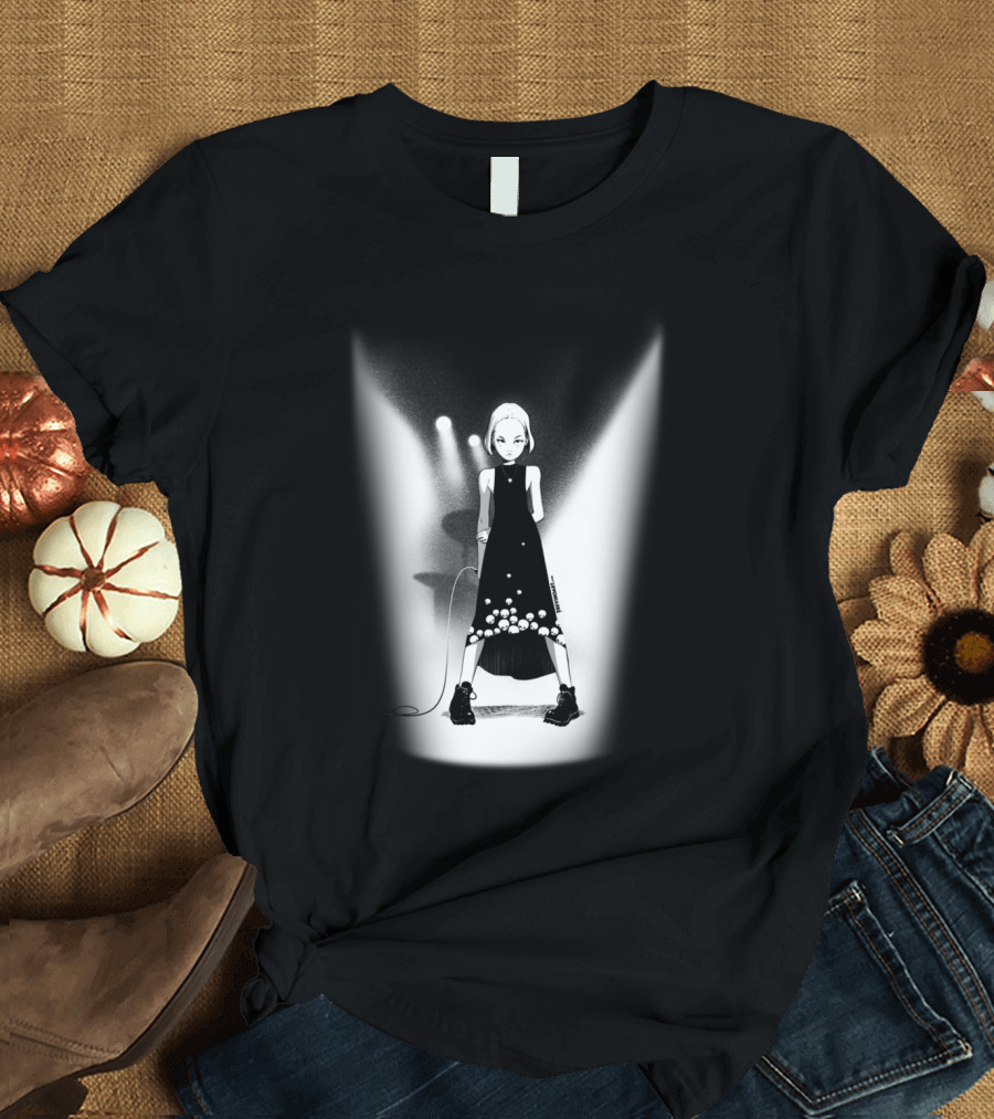 Live Forever Spotlight Rock Star Cartoon T-Shirt